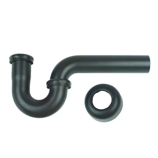 BrassCraft Brass P-Trap Assembly with Box Escutcheon and 1-1/2 in. O.D. J-Bend in Oil Rubbed Bronze