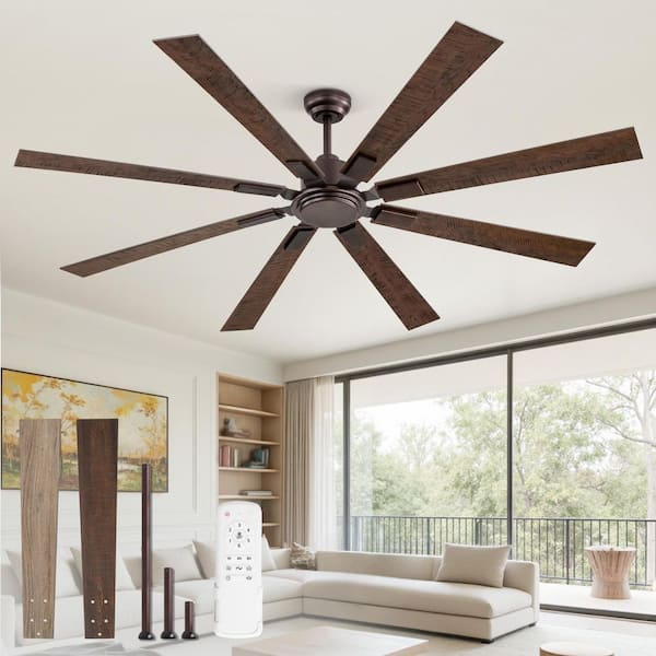 HINNIXY 72 in. Bronze Standard Ceiling Fan No Light-6-Speed Quiet