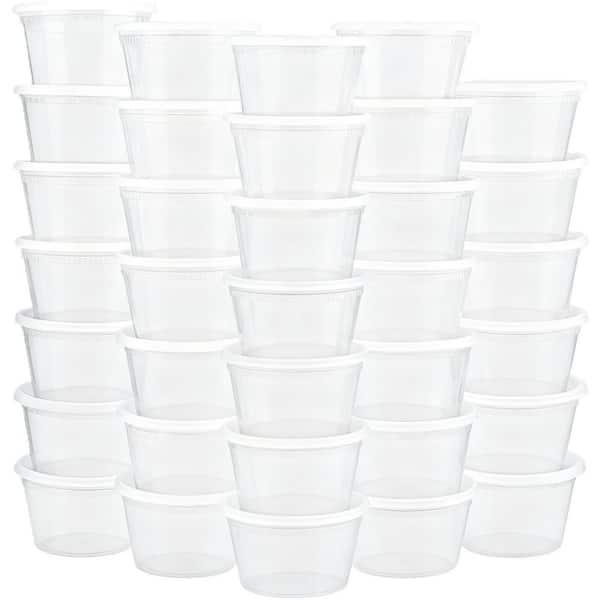 60 Sets 16 oz. Plastic Airtight Food Storage Containers with Lids, BPA Free, Food Grade, Freezer Safe, Microwave Safe