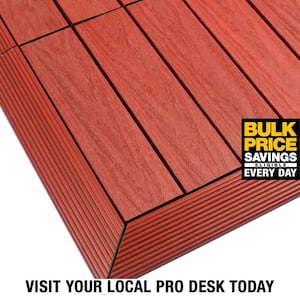 1/6 ft. x 1 ft. Quick Deck Composite Deck Tile Outside Corner Fascia in Swedish Red (2-Pieces/Box)