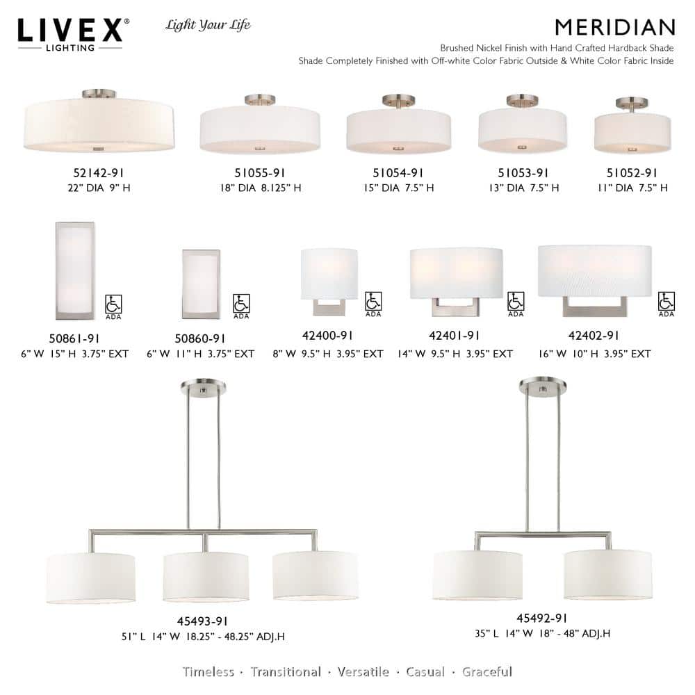 Brushed Nickel Wall Sconce with Off-White Fabric Shade