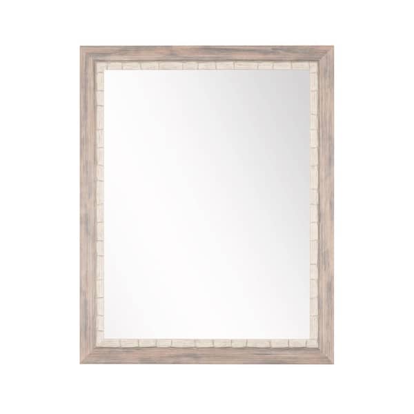BrandtWorks Large Rectangle Cream/Gray Casual Mirror (50 in. H x 32 in. W)