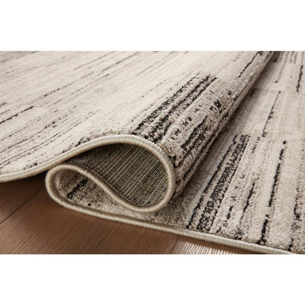 Darby Charcoal and Sand 8' x 10' Striped Synthetic Area Rug