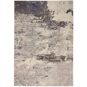 Celestial Ivory/Gray 5 ft. x 7 ft. Abstract Modern Area Rug