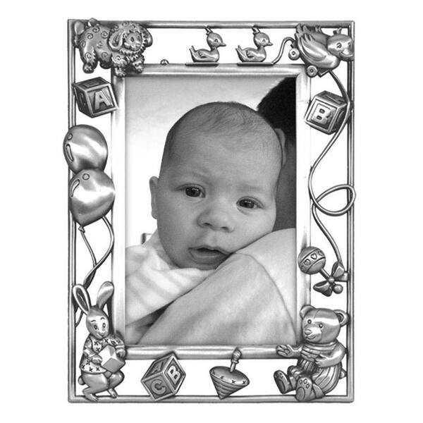 Unbranded Nursery Parade 1-Opening 8.5 in. x 7.25 in. Silver Picture Frame