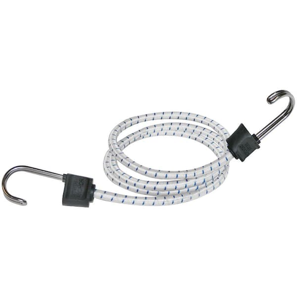 Keeper 32 in White Marine Bungee Cord with Stainless Steel Hooks