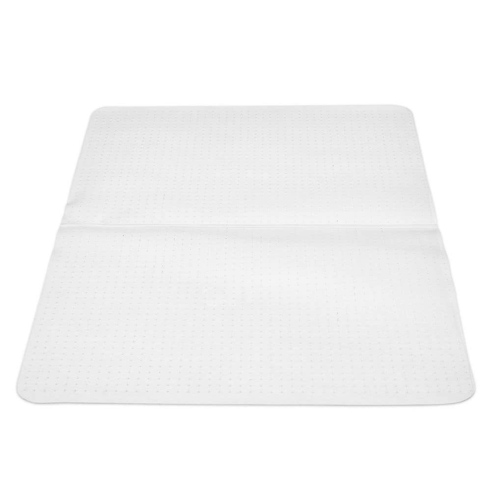 36 in. x 48 in. Clear Double-Fold Indoor Studded PVC Frosted Rectangular Floor Mat Chair Mat price history on PriceWatchPro