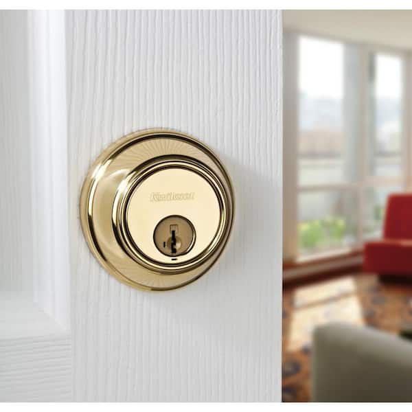 816 Series Polished Brass Single Cylinder Key Control Deadbolt Featuring SmartKey Security