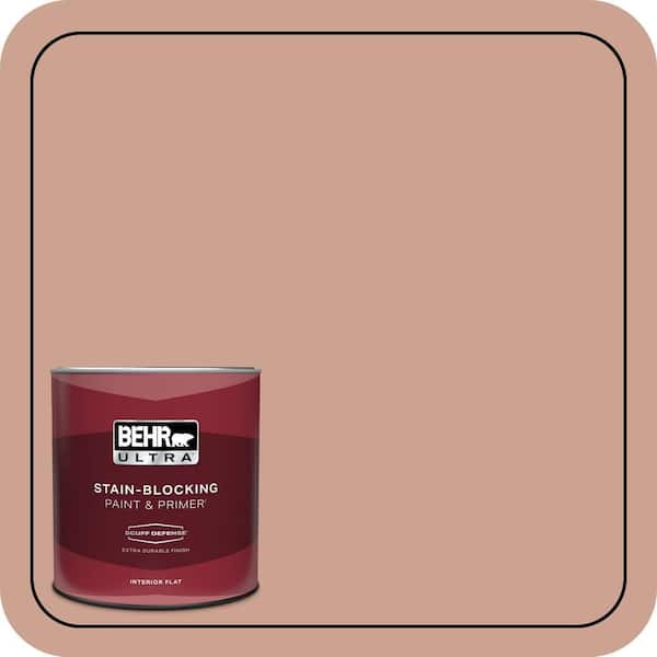 BEHR ULTRA 1 qt. #220F-4 Sombrero Tan Extra Durable Flat Interior Paint & Primer