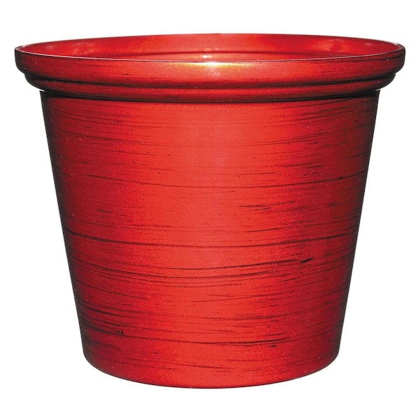 Unbranded Essex 11.75 in. x 9.6 in. Red Resin Planter