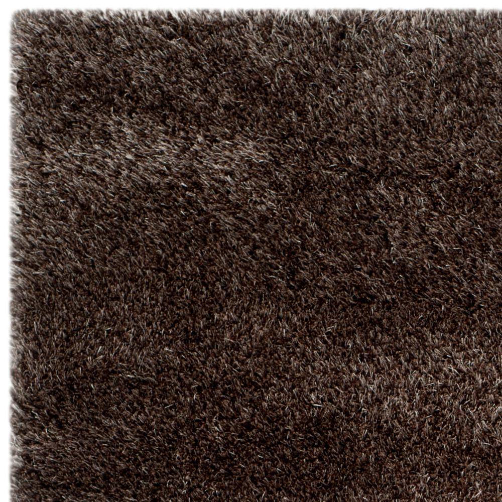 Plush Comfort Brown Synthetic 4' x 6' Shag Area Rug