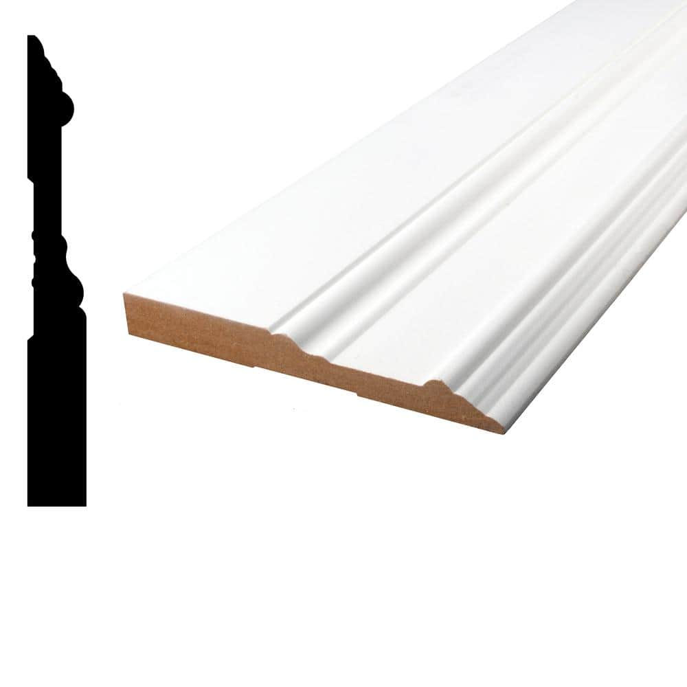 Alexandria Moulding 5/8 in. D x 5 in. W x 84 in. L MDF Primed White ...