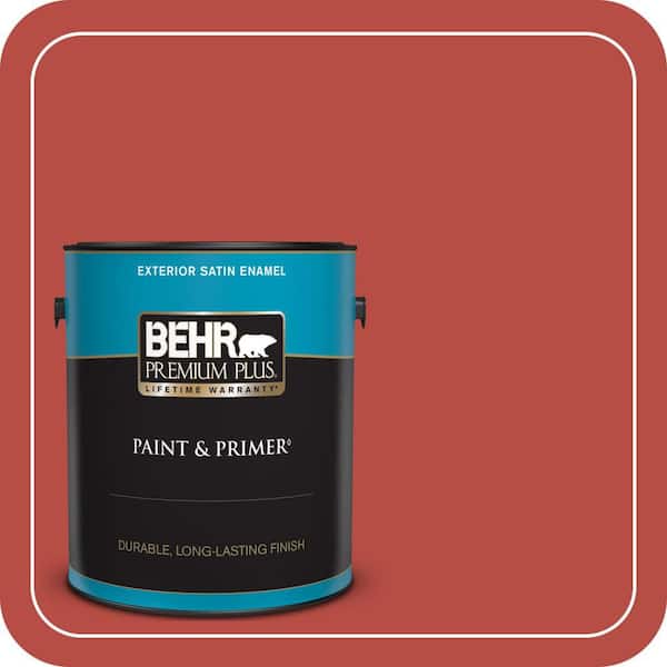 BEHR PREMIUM PLUS 1 gal. #M160-7 Raging Bull Satin Enamel Exterior Paint & Primer