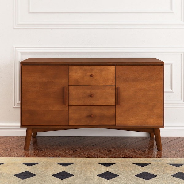 Boosicavelly Walnut  Wood 47 in. Buffet Sideboard with 2-Doors and Adjustable Shelves