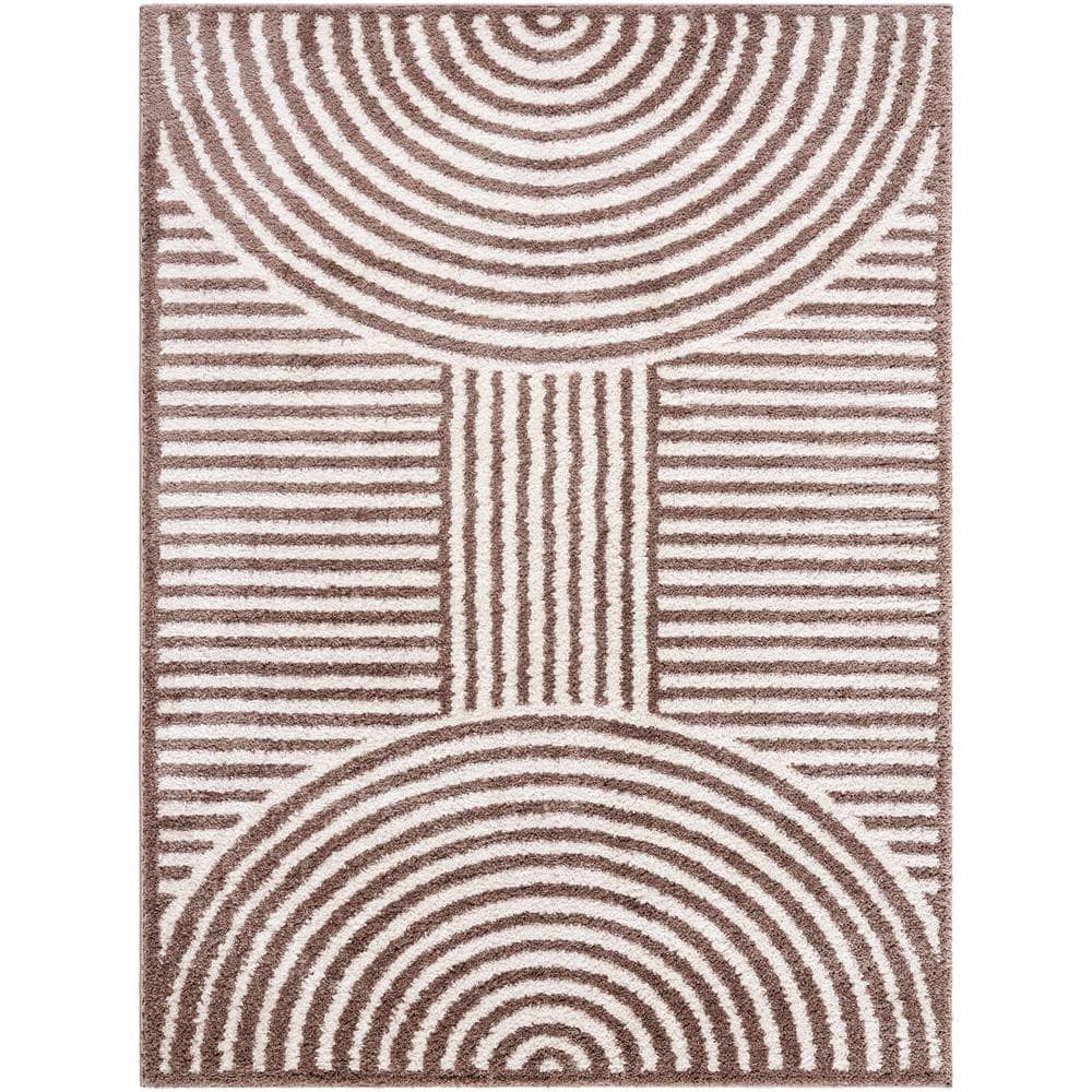 Fossay Shag Brown 5 ft. x 7 ft. Modern Indoor Area Rug price history on PriceWatchPro