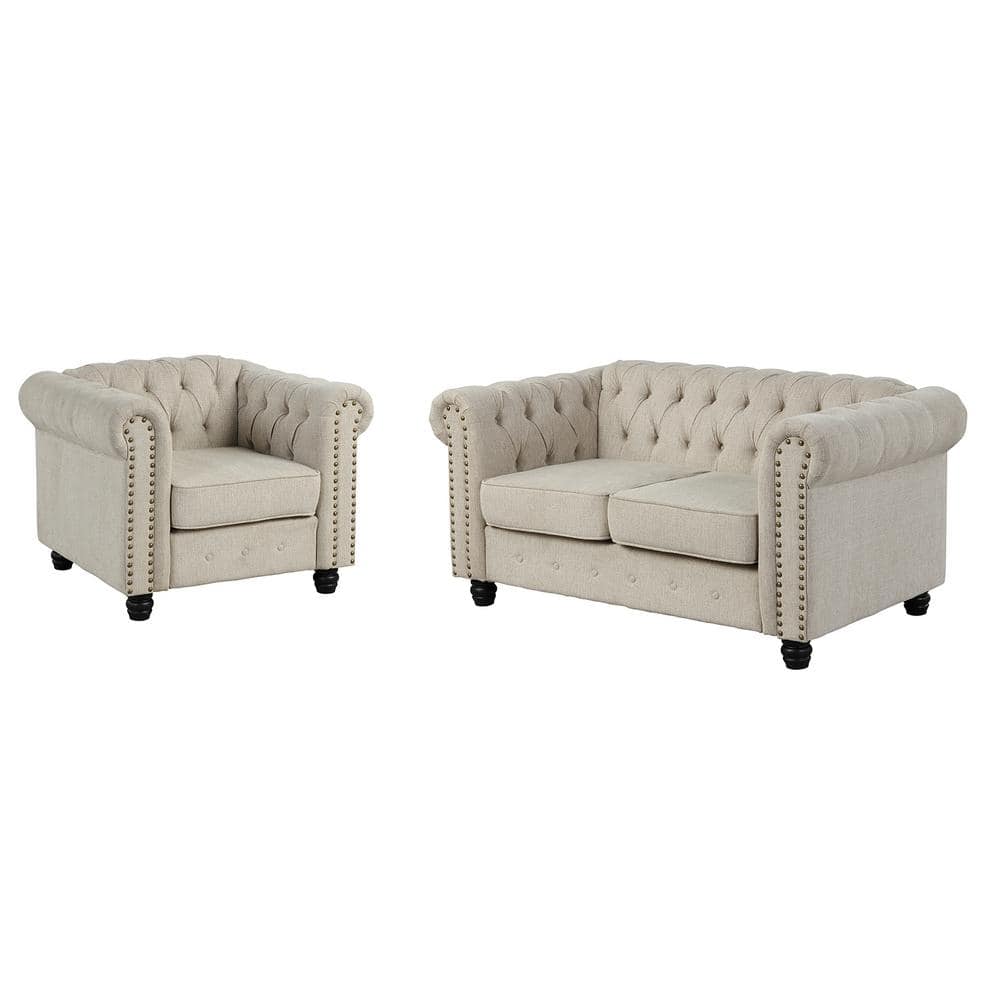 Morden Fort Linen Couches for Living Room Sets, Chair and Loveseat 2 ...