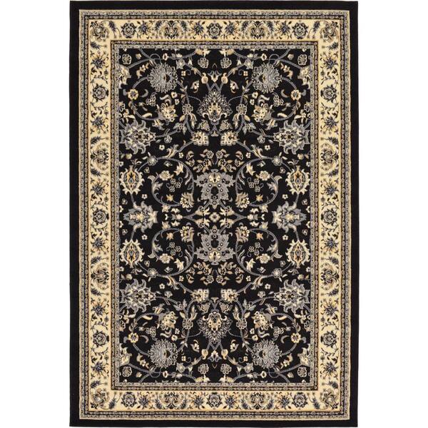 Unique Loom Sialk Hill Washington Black 6' 0 x 9' 0 Area Rug