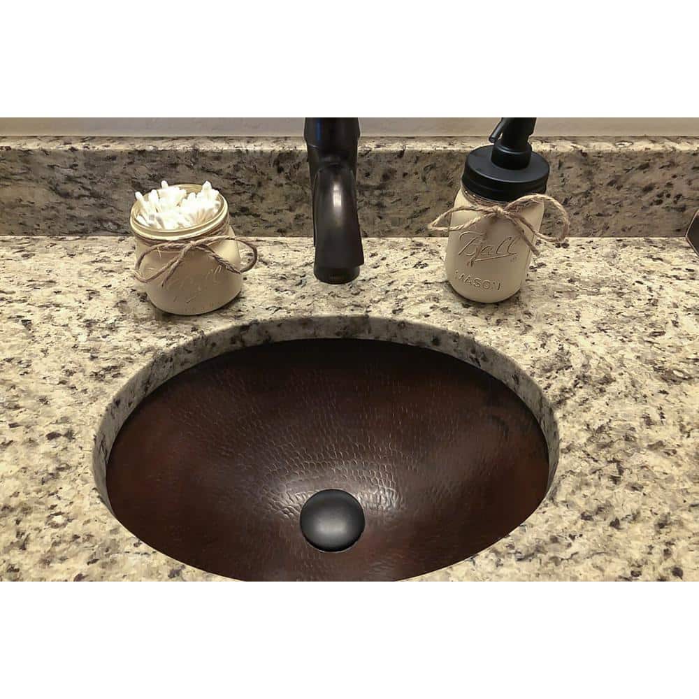 Oil Rubbed Bronze Brass Non-Overflow Bathroom Sink Drain