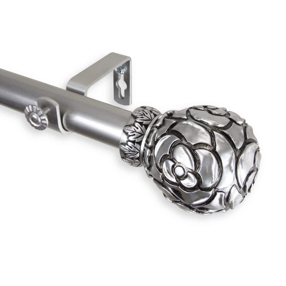 Rosy 28 in. - 48 in. Adjustable 1 in. Dia Single Curtain Rod in Satin Nickel price history on PriceWatchPro