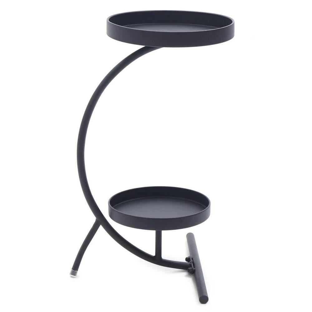 YIYIBYUS 25 2 In Tall In Door Outdoor Black Metal Plant Stand 2   Black Plant Stands Hw Fkh467 182 64 1000 