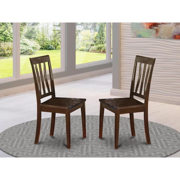 HOME IMPORTS EMPORIUM Cappuccino Wooden Seat Slat Back Dining Chair (Set of 2)