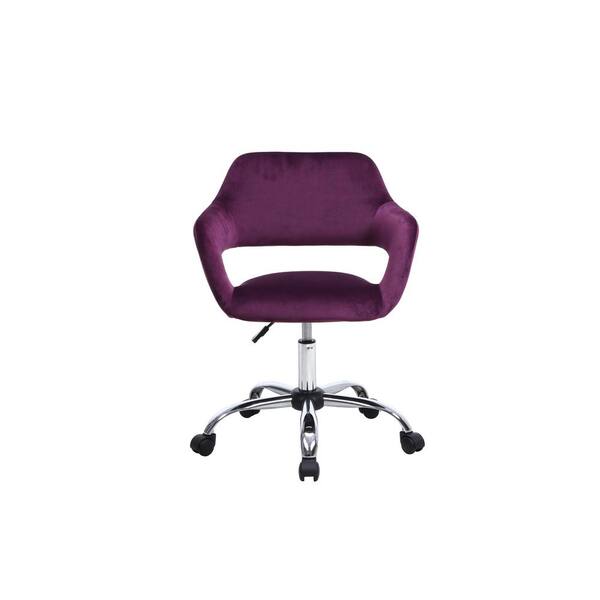 Homefun Purple Home Office Upholstered, Swivel Vanity Chair
