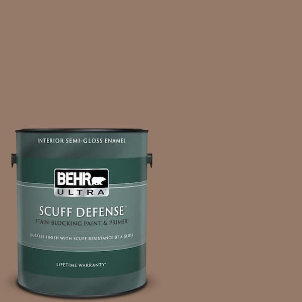 BEHR ULTRA 1 gal. #BXC-73 True Walnut Extra Durable Semi-Gloss Enamel Interior Paint & Primer