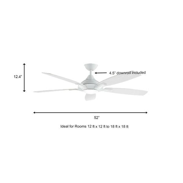 Home Decorators Collect Petersford52 in.Integrated LED Indoor White Ceiling fan 
