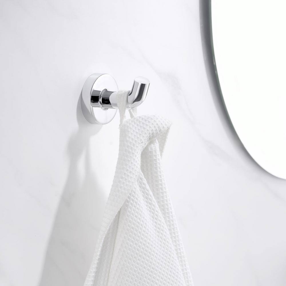 Polished Chrome Brass Wall Mounted J-Hook Robe Hook