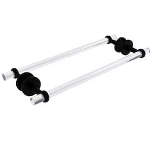 Clearview 18 in. Back to Back Shower Door Towel Bar with Twisted Accents in Matte Black