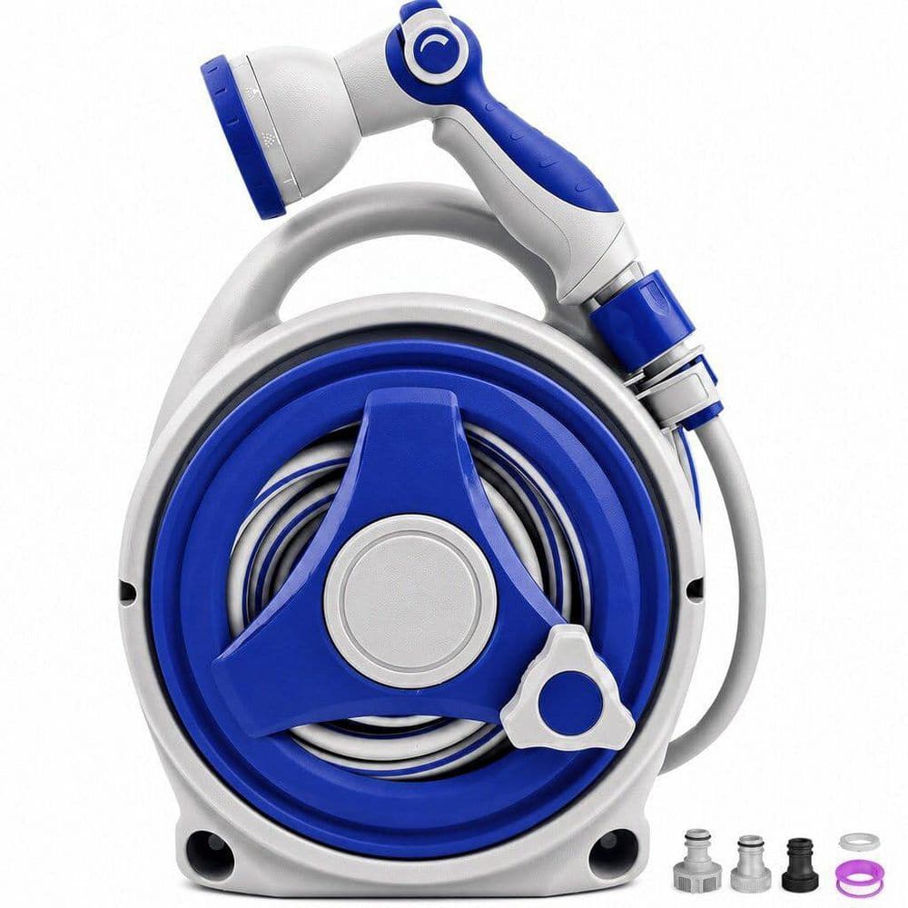 Retractable Garden Hose Reel 1/2 in x 50 FT Heavy Duty Hose Holder with 10-Pattern Spray Nozzle for Watering Cleaning price history on PriceWatchPro