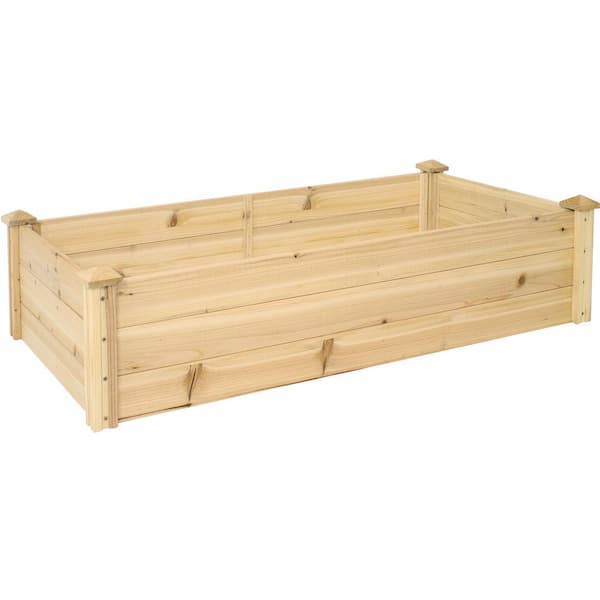cenadinz Outdoor Rectangular Wooden Raised Garden Bed for Flower