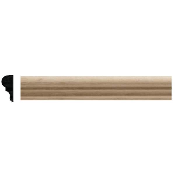 40-4WHW .312in. D. X .687in. W. X 47.5 in. L. Unfinished White Hardwood Colonial Chair Rail Moulding