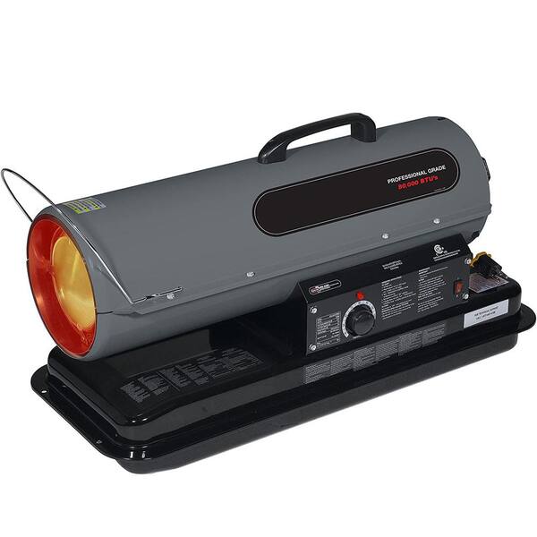 SILVEL Heater 80,000 BTU Portable forced Air Kerosene/Diesel Space Heater  with Thermostat KF370045-01 - The Home Depot