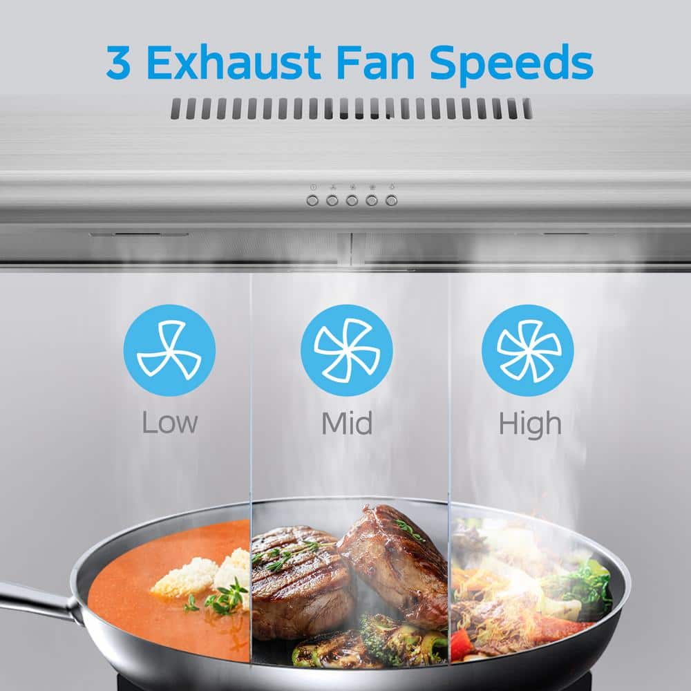 Midea 30-Inch Stainless Steel Convertible Under Cabinet Range Hood