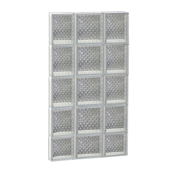 Clearly Secure 19.25 in. x 36.75 in. x 3.125 in. Frameless Diamond Pattern Non-Vented Glass Block Window
