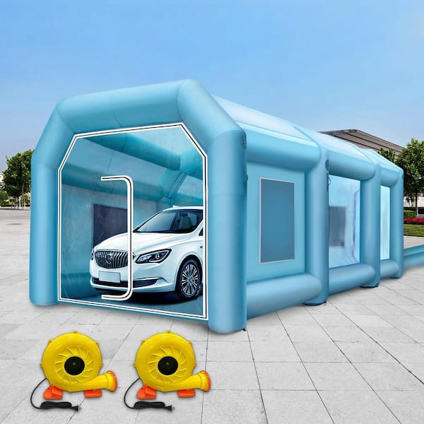 Inflatable Paint Booth, 29.5 x 19.7 x 13 ft. with 2-Powerful Blowers Inflatable Spray Booth with Air Filter System