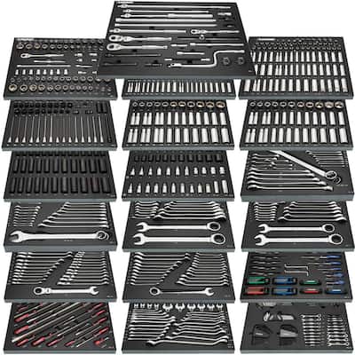 1025-Piece SAE/Metric Master Mechanics Tool set with Impact Sockets and Foam Storage Trays
