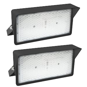 1000-Watt Equivalent Black LED Stadium Light 4000K 110-277V LED Flood Light 36000 Lumen 120° (2-Pack)