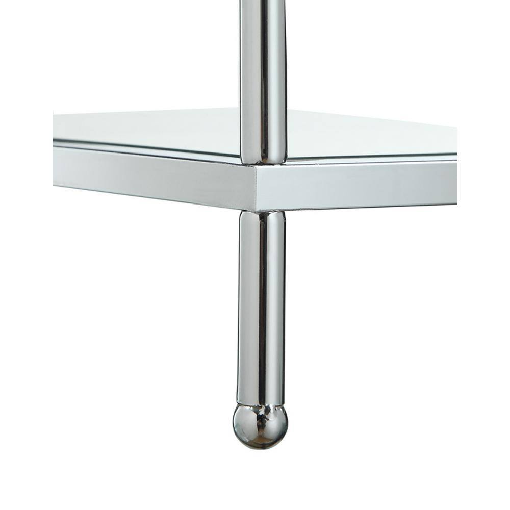 Chrome and Glass 3-Tier Modern End Table
