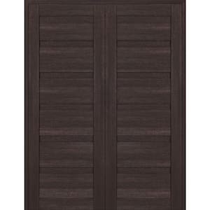 Louver 60 in. x 95.25 in. Both Active Veralinga Oak Wood Composite Double Prehung Interior Door