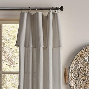 Drop Cloth Grey Solid Cotton 50 in. W x 108 in. L Light Filtering Single Ring Top Panel Valance