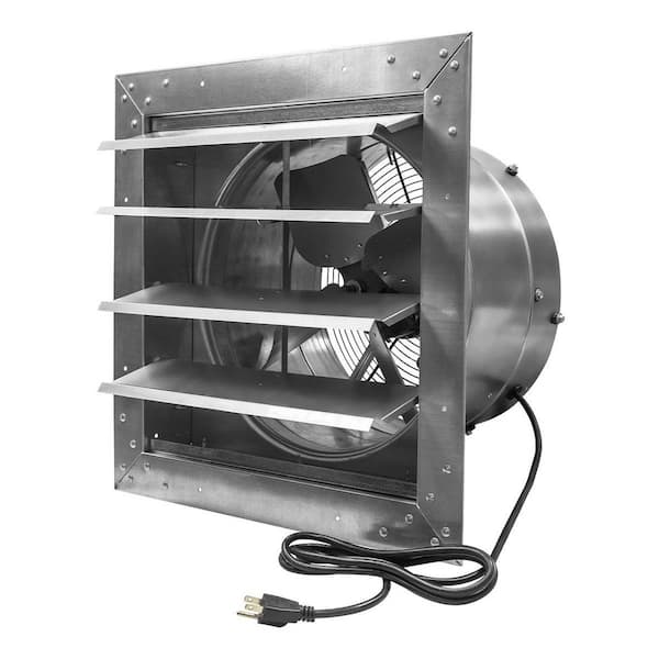 Rugged Series 14 in. 1-Speed Heavy-Duty Electric Industrial Wall Mount Exhaust Fan with Auto Shutter and Plug-In Design