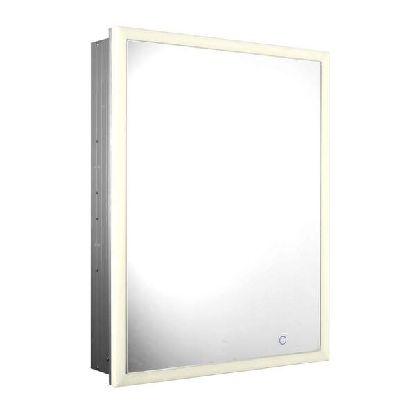 Whitehaus Collection Medicinehaus 21-5/8 in. W x 27-1/2 in. H x 5 in. D Recessed Medicine Cabinet in Anodized Aluminum