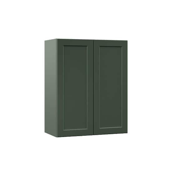 Hampton Bay Designer Series Melvern 24 in. W 12 in. D 30 in. H Assembled Shaker Wall Kitchen Cabinet in Forest
