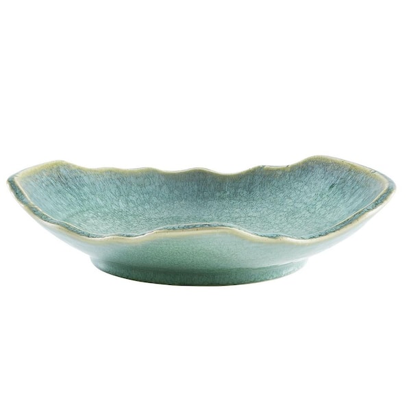 Unbranded 12'' Large Green Decorative Bowl Ceramic Decorative Dish Versatile Centerpiece Decor, Key Bowl