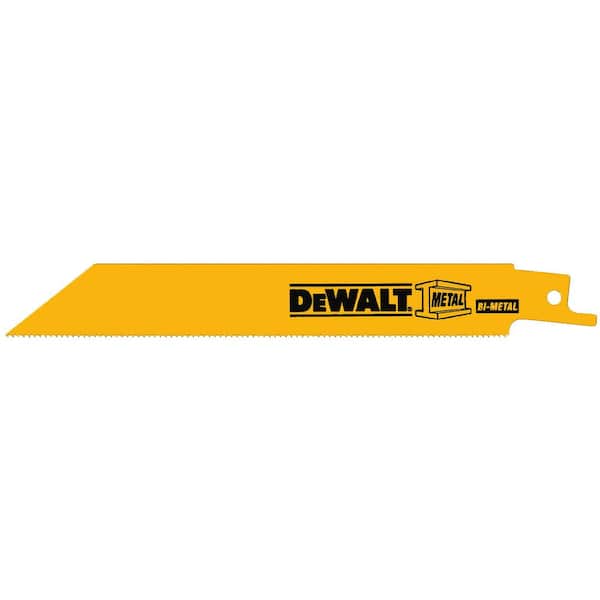 5 DEWALT DW4811 6-Inch 18 TPI  Bi-Metal Reciprocating Saw Blade For Metal 