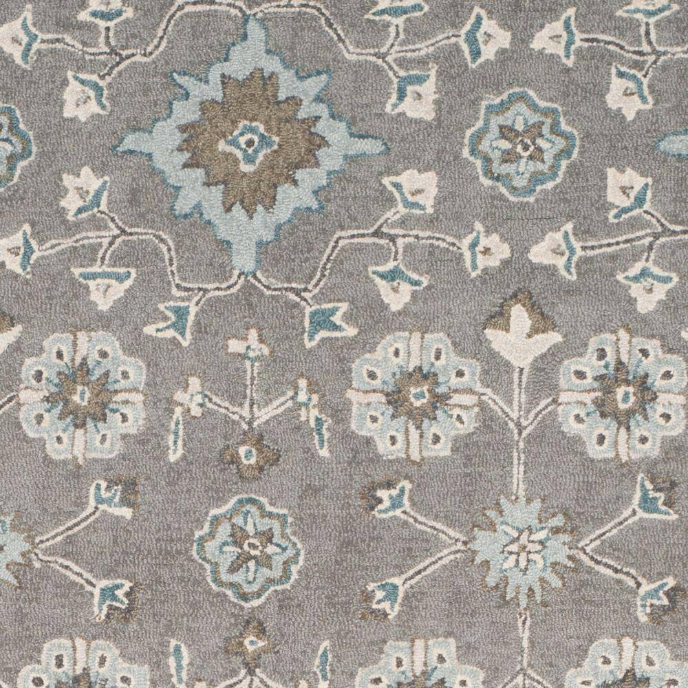 Gray Floral Hand-Tufted Wool 8' x 10' Area Rug