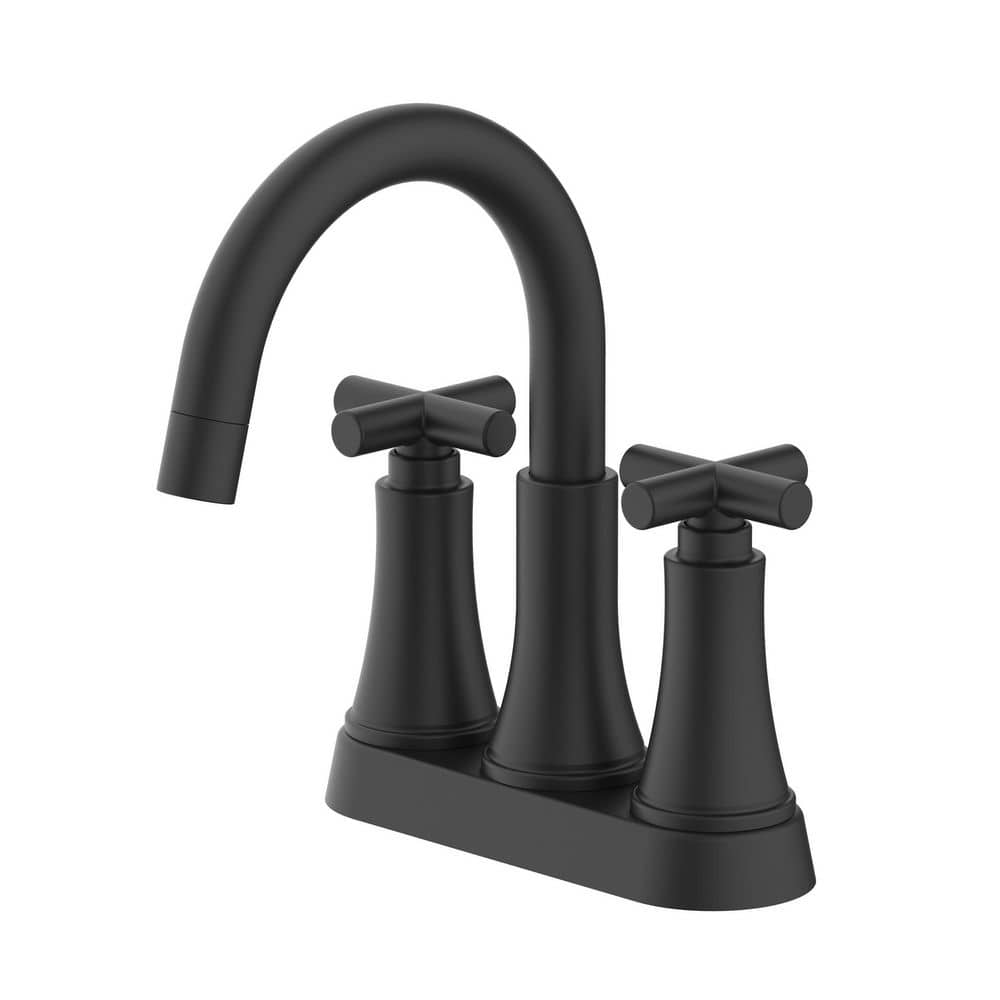 Wilmont 4 in. Centerset 2-Handle Bathroom Faucet with Push Down Drain in Matte Black price history on PriceWatchPro