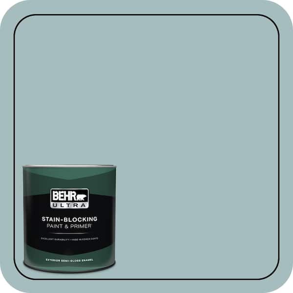 BEHR ULTRA 1 qt. #PPU13-13 Oslo Blue Semi-Gloss Enamel Exterior Paint & Primer